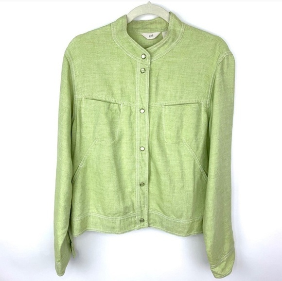 J. Jill Jacket Linen Green - Picture 2 of 7